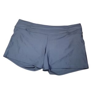 ATHLETA Shirred Band Short Drawstring Swim Gray L
